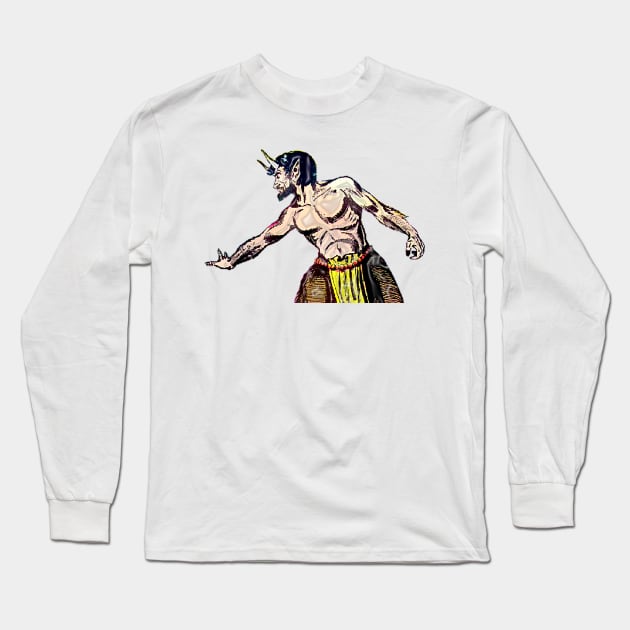 Faun half man and goat animal Long Sleeve T-Shirt by Marccelus